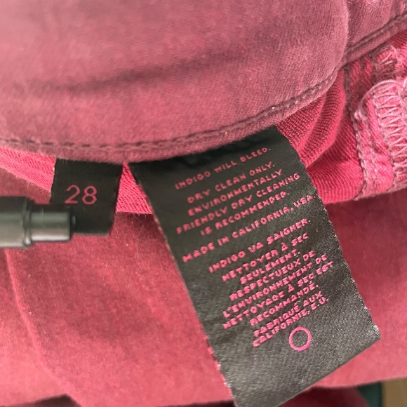 J Brand Burgundy jeans with silver dusting in seams. - Picture 11 of 11